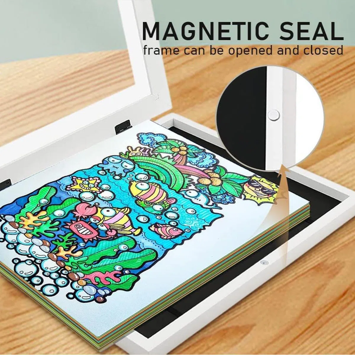 Kids Art Display Frame | Front Opening Art Frames Kids | Decorative Photo Frames Kids | Framed Artwork Kids Wall Art Display Frame Kids Kids Picture Display Frame Childrens Art Frame With Opening