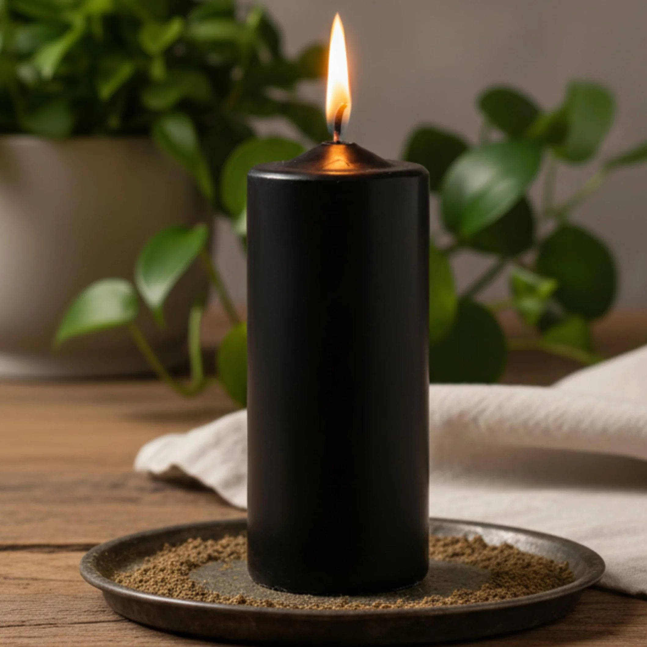Candela preparata di San Sfaccio o di rovesciamento - Rituale con candela nera per eliminare le energie negative | Candela per la pulizia energetica | Fatto a mano con erbe | Istruzioni e preghiera