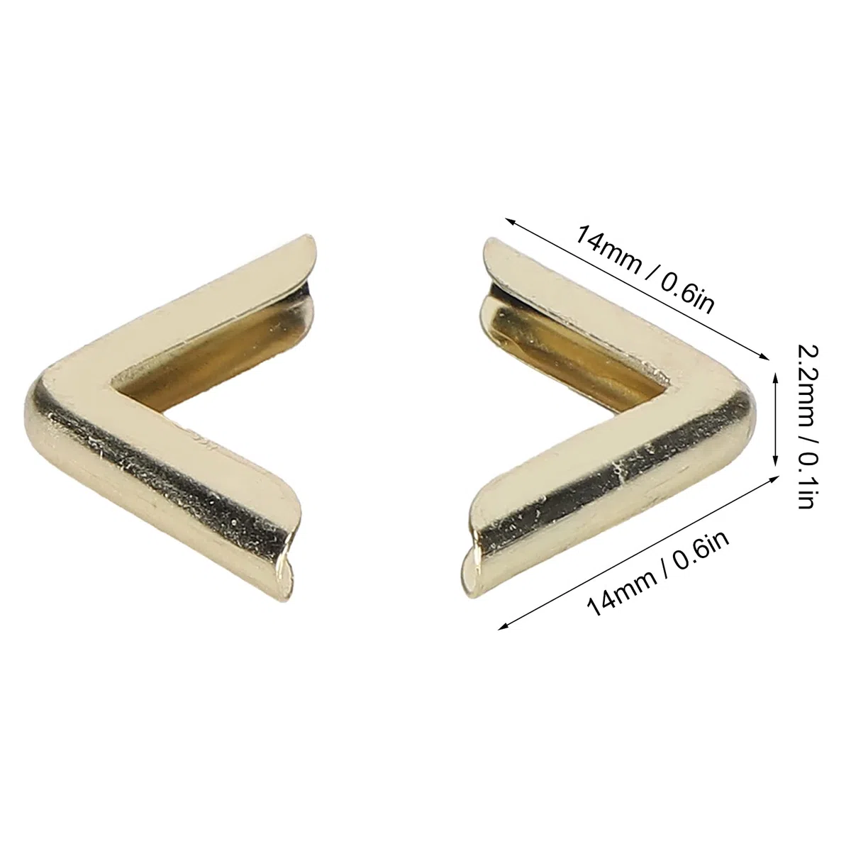 100 Pezzi Proteggi Angoli per Libri, Proteggi Angoli in Metallo Dorato, Protezione Angolare per Adesivi Scrapbooking Album Menu Angoli, 14 x 14 x 2,2mm