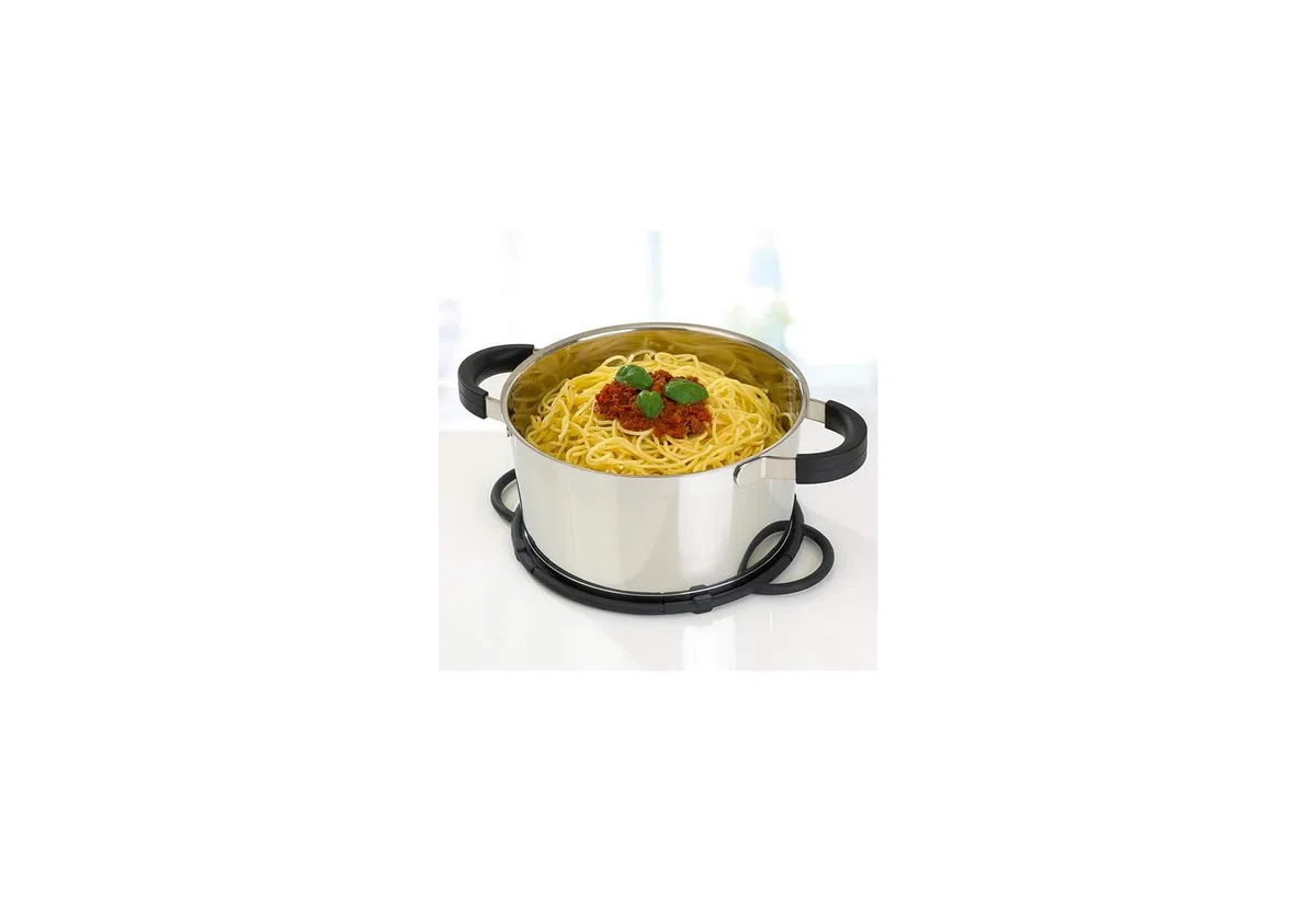 Emsa 514561 - Coperchio Smart Kitchen in silicone e acciaio inossidabile, 5 funzioni in 1, 31 cm, colore: antracite