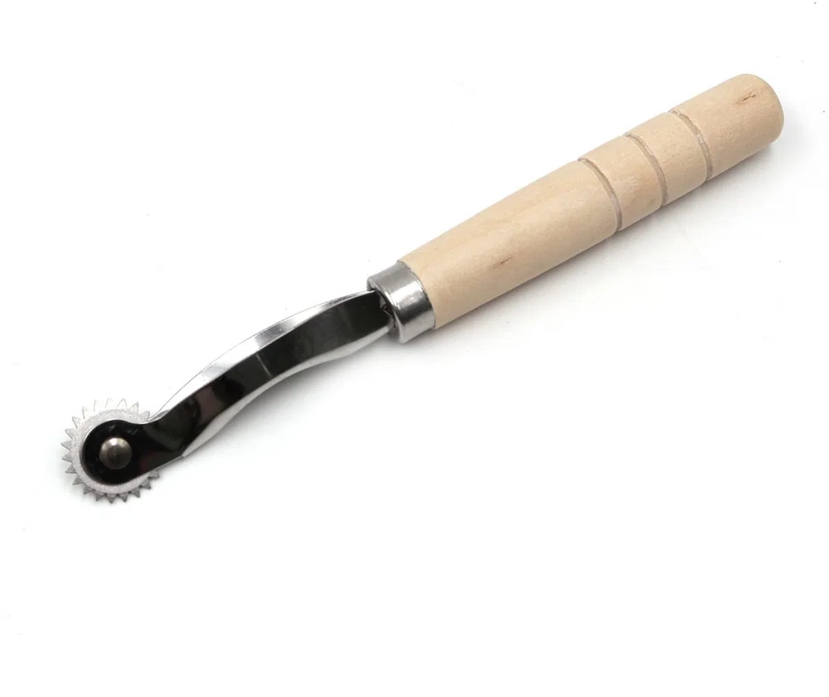 Ruote Cucire Strumenti Rotella per Sarti Tessuto Carta Cuoio con Dentini Ruota a Pressione Manico in Legno Manico Design Ergonomico 2 Pezzi