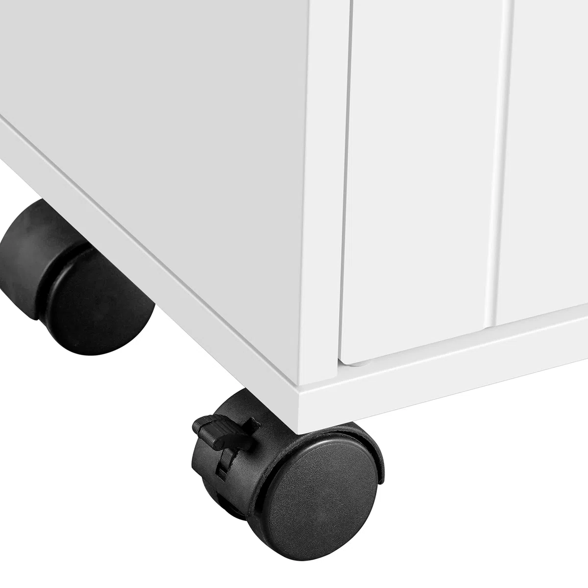 Yaheetech Mobile da Bagno con Ruote Armadietto da Terra con Ante Scorrevole Mobiletto in Legno con Ripiani Multilivello 20 x 70 x 72 cm Armadio Portaoggetti Bianco