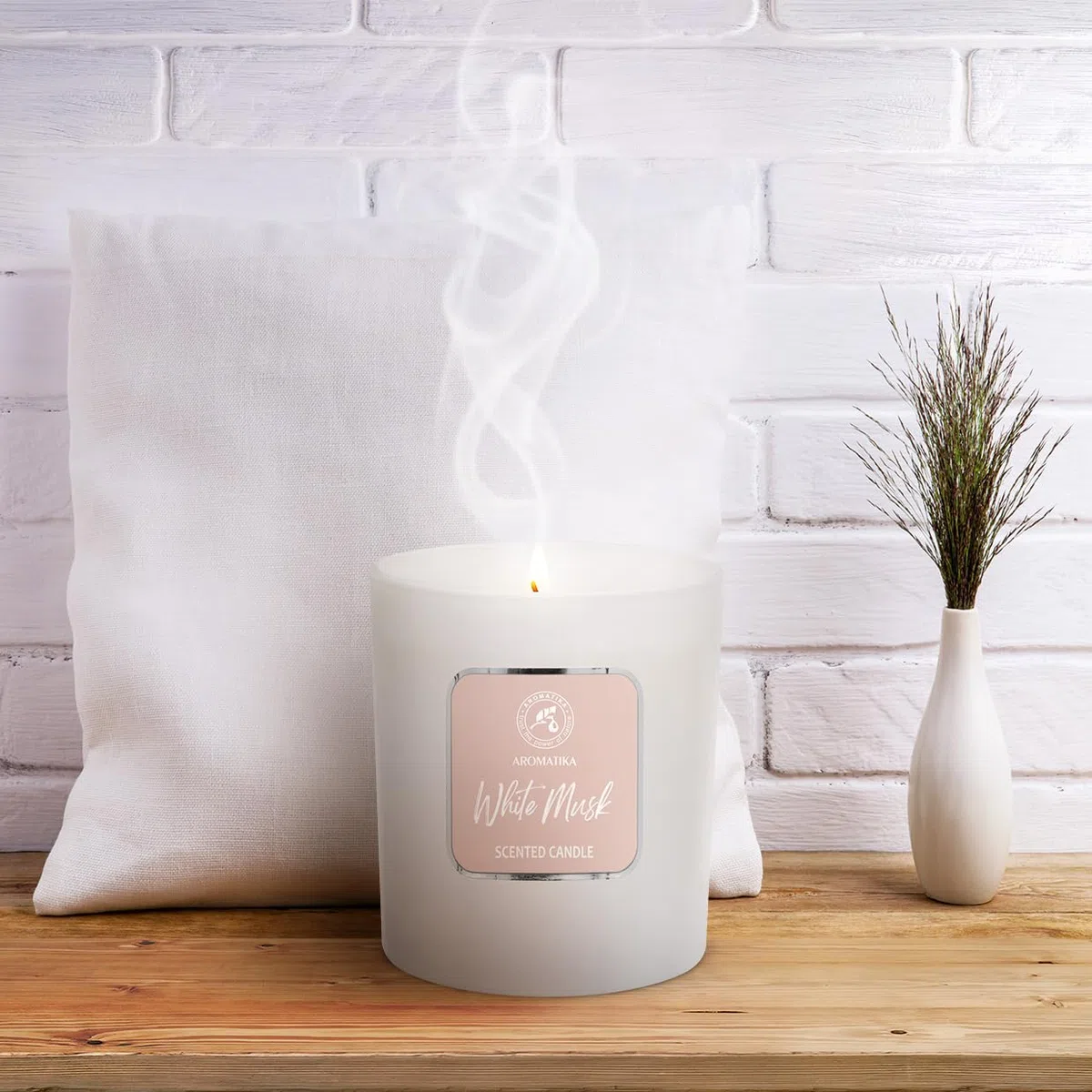 Candela Profumata di Muschio Bianco 200g - Candela Alla Cera di Soia - Candele Profumate per la Casa - Aromaterapia - Candela Regalo - Idea per il Compleanno - Natale