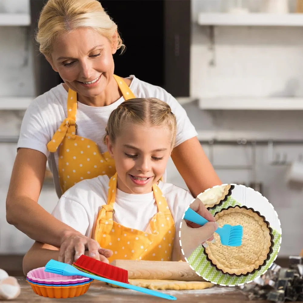 Stampi Silicone per Crostatine e Quiche, 12 Pezzi, 11 cm, Antiaderente