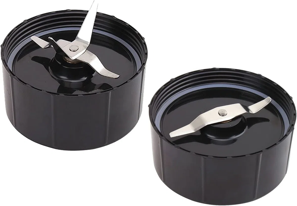 Confezione da 2 lame a croce/lama per fresatura compatibili con Magic Bullet 250W serie MB1001 con guarnizioni, ricambio per frullatore