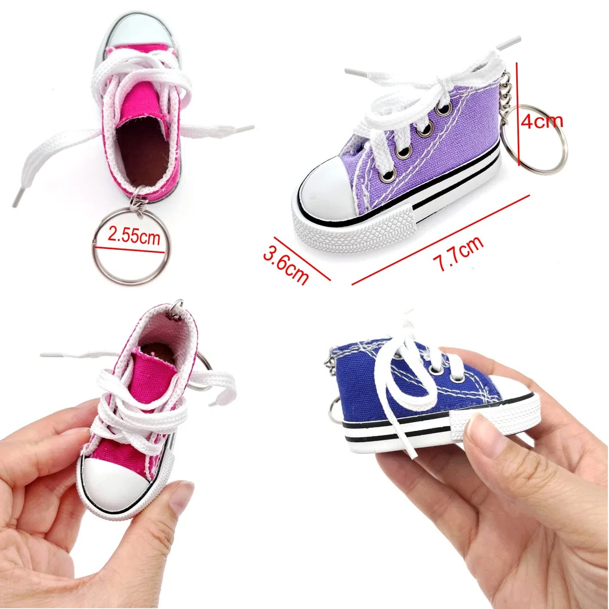 JZK 12x Mini sneaker portachiavi porta chiavi scarpe in tela per bomboniere feste laurea, pensiero pensierino omaggi feste compleanno per ragazzi ragazze, ringraziamenti ricordi per festa bambini