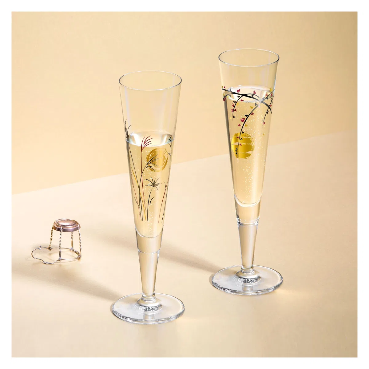 Ritzenhoff 1071013 Bicchiere da champagne 200 ml - Serie Goldnacht No. 13 - Nobile pezzo di design con oro vero - Made in Germany