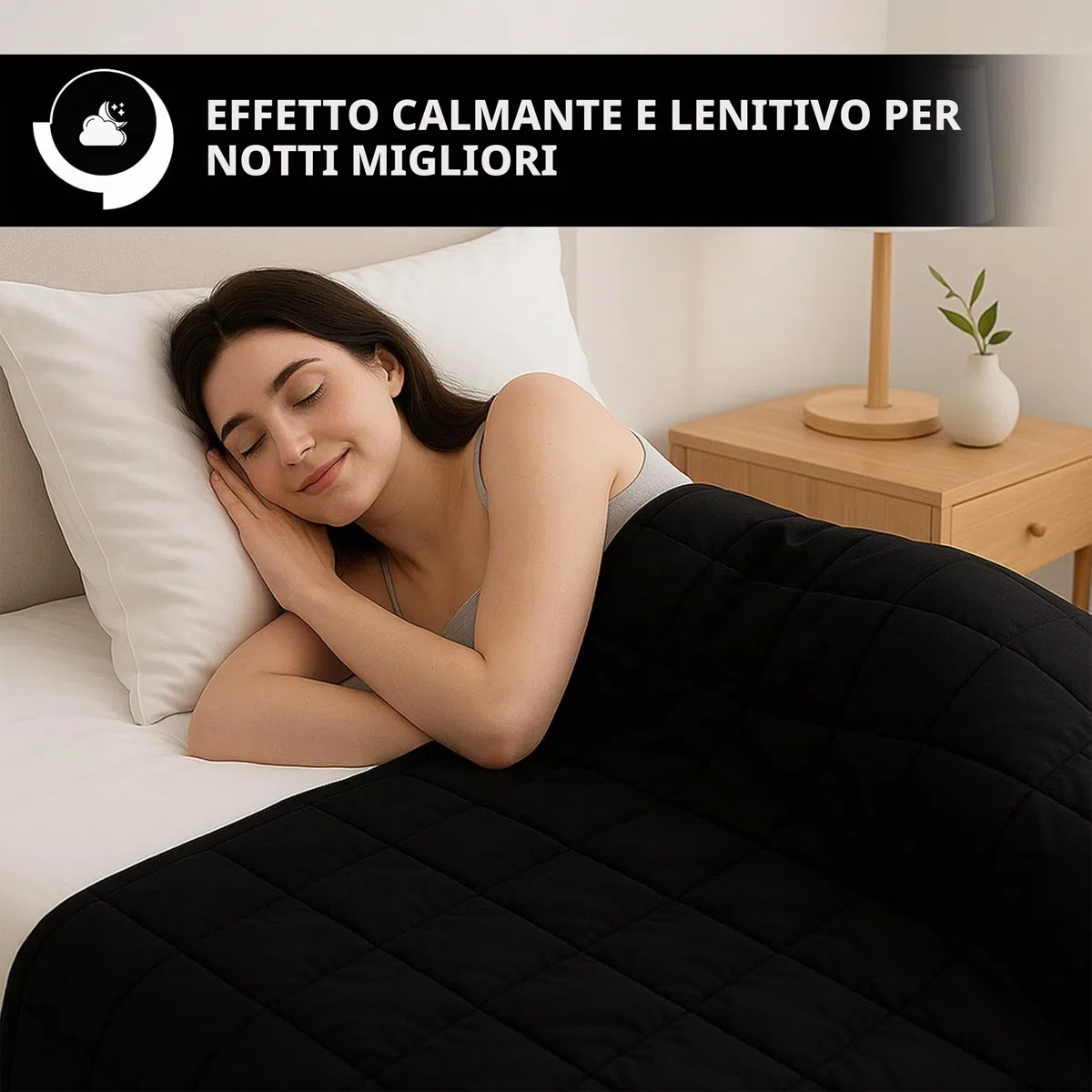 Vonia Corperta Ponderata 7 KG - Corperta Ponderata Rillassante e Lenitiva - Rilassante per il Sonne e Antistress - Nero