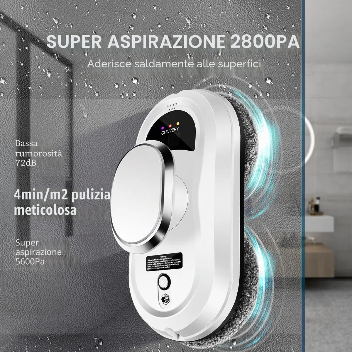 CHOVERY CL-1 Robot Lavavetri, Lavavetri Elettrico Telecomandato, Sistema di Rilevamento Intelligente dei Bordi, Lavavetri Magnetico