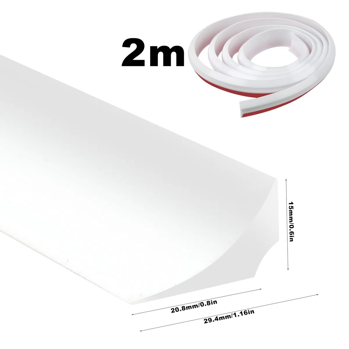 Barriera Doccia Ferma Acqua, 2M Barriera Dell'Acqua, Barriera d Acqua Bianco, Arresto Doccia Autoadesivo, Bagno Acqua Barriera, Bordo Doccia, Silicone Doccia per Barriera Stop Acqua Soglia