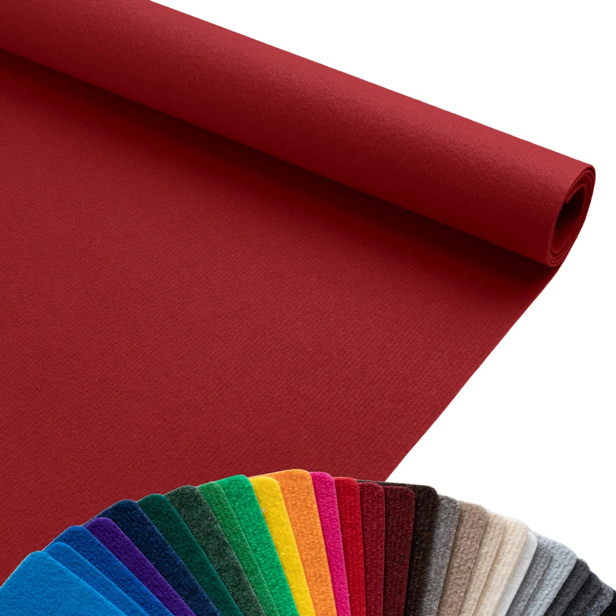 Tappeto per Matrimonio DUBLIN - Rosso scuro, 1,00m x 2,00m, Passatoia Matrimonio Chiesa, Sfilata e Cerimonie | Resistente Al Fuoco B1 | Passatoia Nuziale al Metro VIP