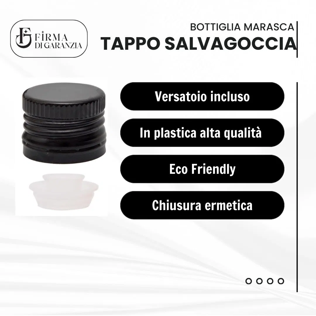 Firmadigaranzia srl - 6 pz - Bottiglie Per Olio E Liquore 1000 ml - Marasca Quadre In Vetro Uvag con Dosatore Salvagoccia e Tappo Ermetico - Made In Italy - Uso professionale e domestico