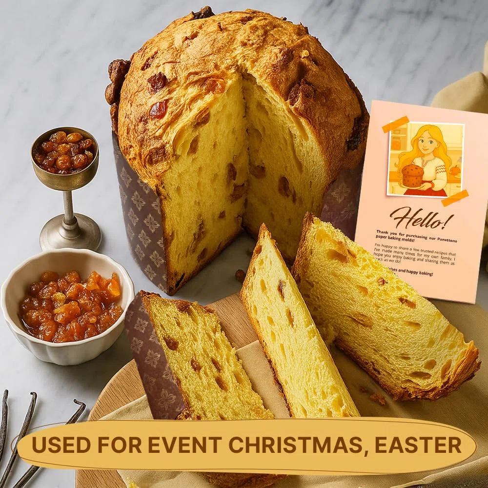 Paska Mold Kulich - Stampi per panettone in carta (12 confezioni da 425,2 g) per pane pasquale, stampi per panettone, panetone, 13 x 8,5 cm