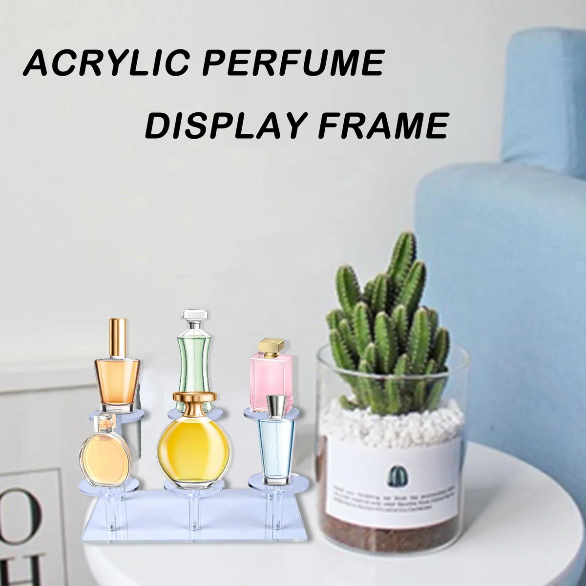Espositore in Acrilico Trasparente, Espositore Profumi Riser in Acrilico Scaffale per Profumi con Alzata a Gradini per Collezionismo Cosmetici e Artigianato Cupcake Dessert, 1 Pezzi