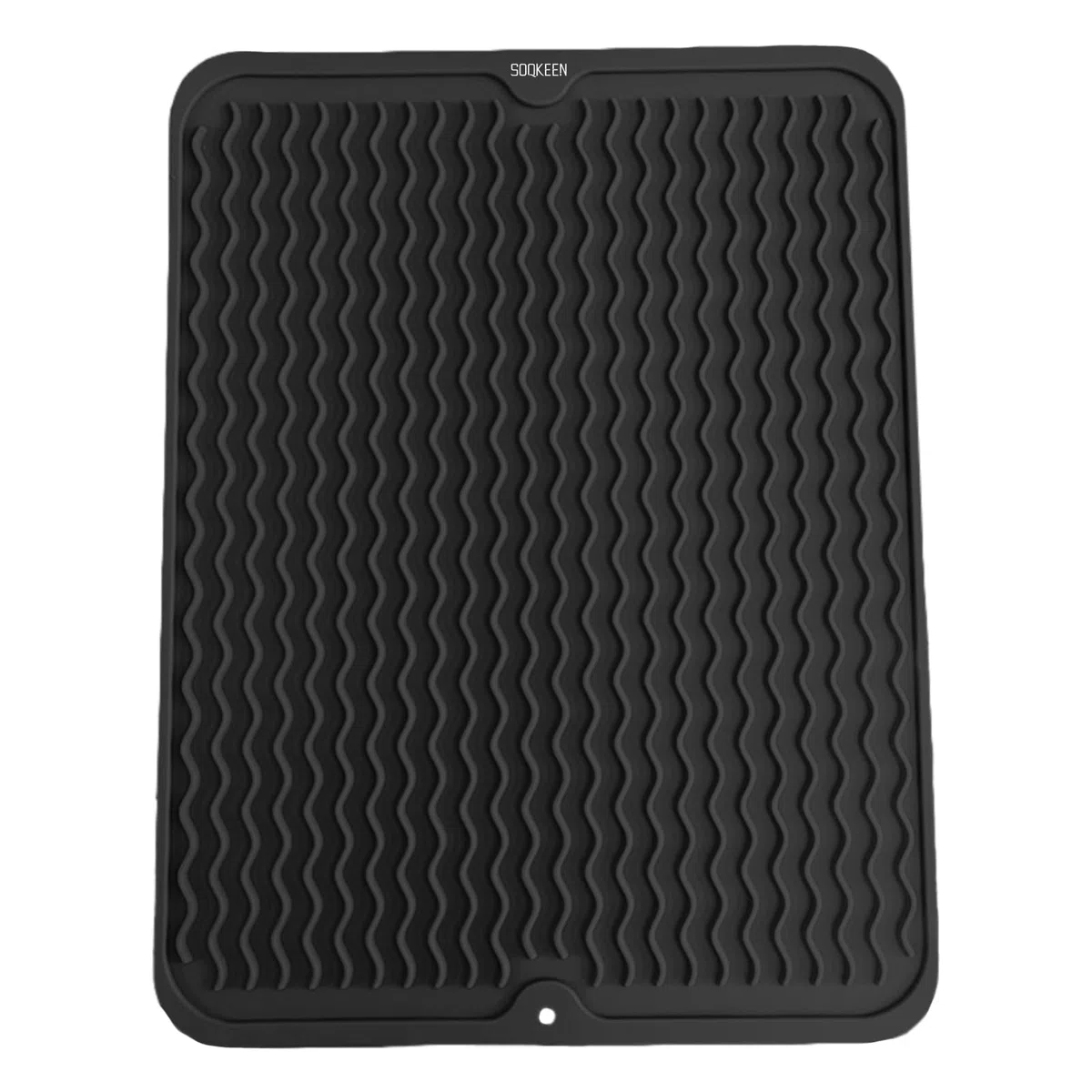 Tappetino Scolapiatti in Silicone 40x50cm Nero, Resistente al Calore, Pieghevole, Antiscivolo per Piano Cucina
