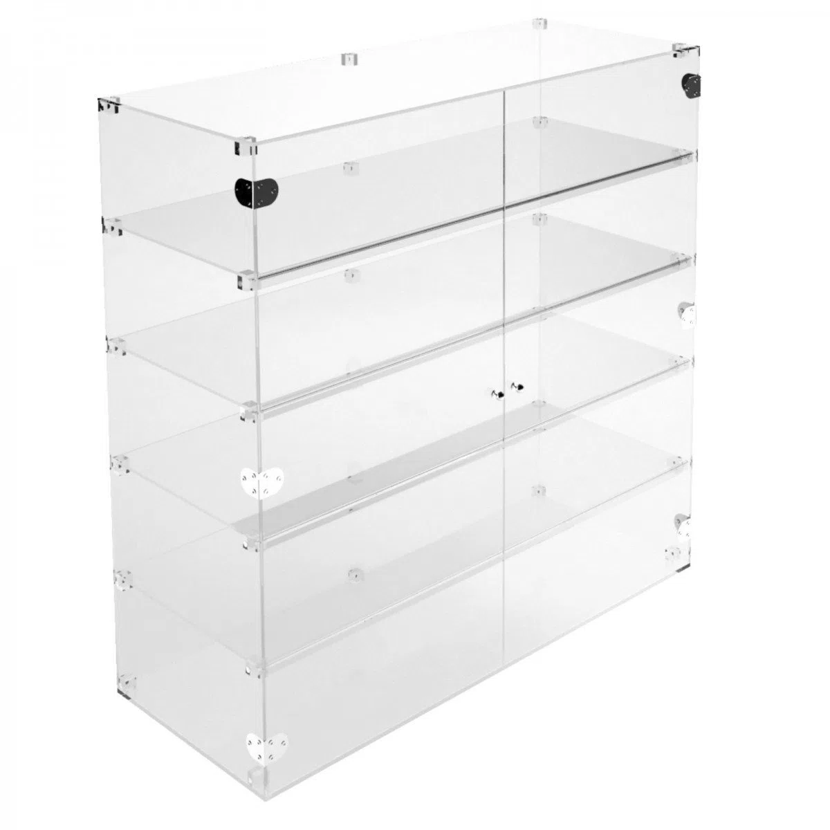 Ampia vetrina espositiva in plexiglass trasparente a 5 ripiani - Misure: 100 x 40 x h100 cm