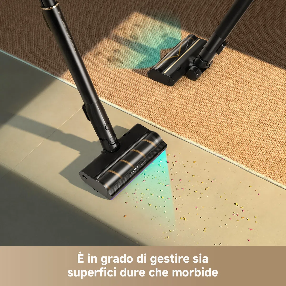 DREAME V20 Pro-A Aspirapolvere Senza Fili, 0 mm dai Bordi, Anti-groviglio, Pulizia Pavimenti duri e Tappeti e Moquette, Aspirazione 24,000PA/210 AW, Autonomia Massima 90 min, Filtrazione 99,99%