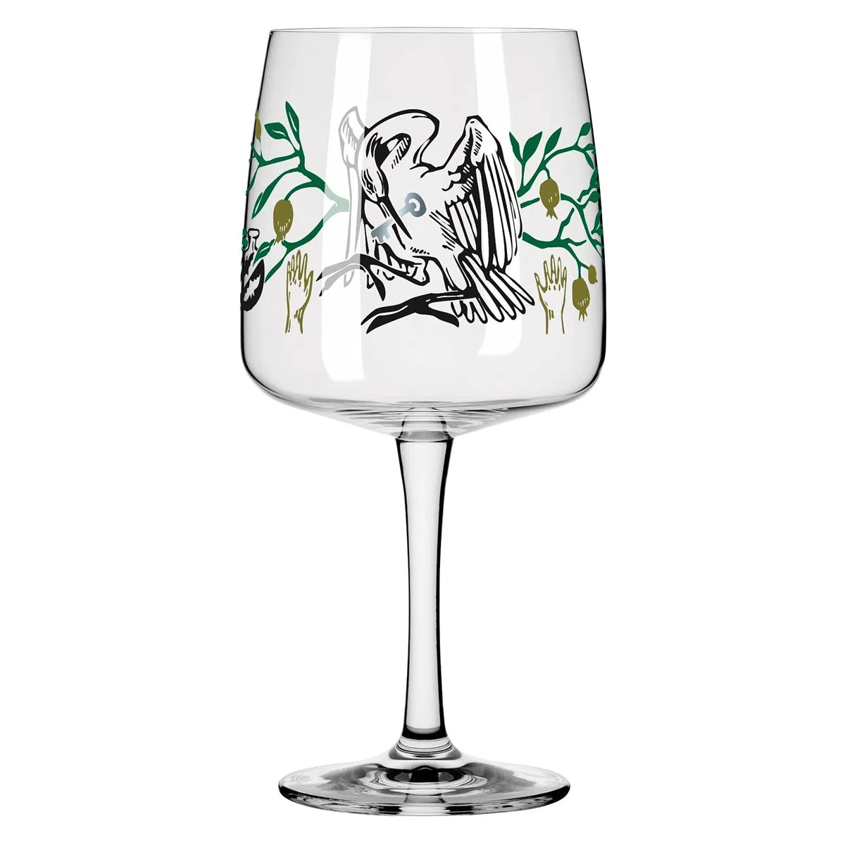 Ritzenhoff 3458003 Bicchiere da gin 700 ml - Serie Fabelkraft motivo n. 3 - Bicchiere da cocktail, illustrazione di cicogna - Made in Germany
