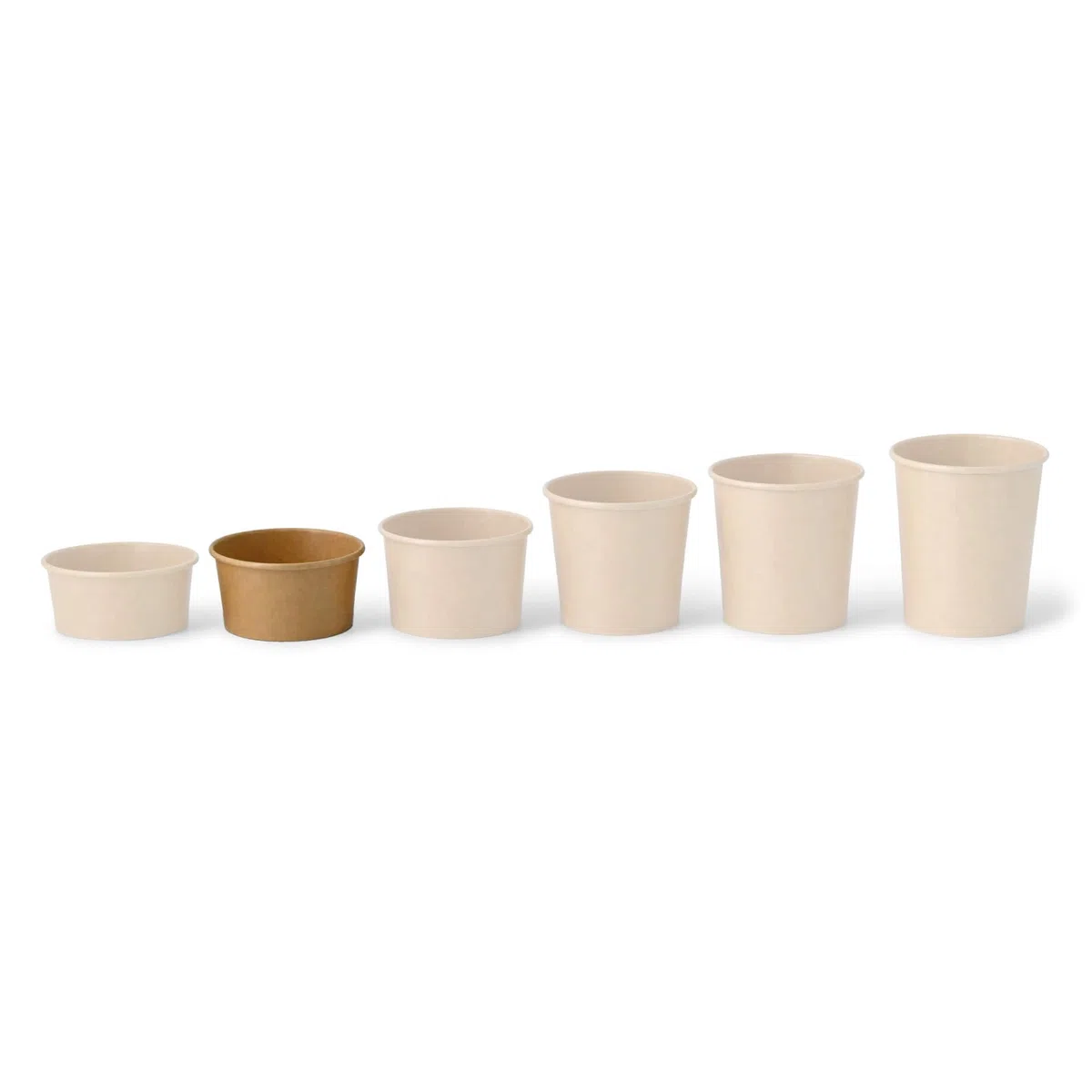 BIOZOYG 50 Pezzi Coppa gelato di cartone 150 ml marrone - coppette usa e getta senza plastica e riciclabile - coppette dessert bicchieri carta