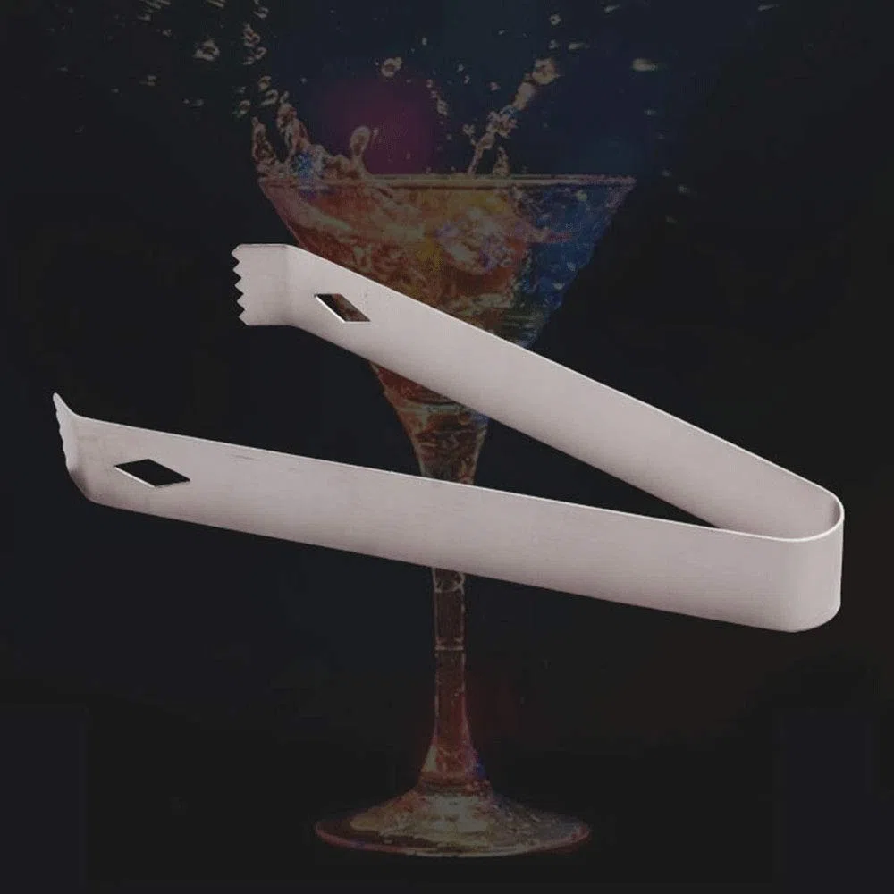 Pinze per ghiaccio in acciaio inox, 3 pezzi, per dolci e caramelle, a braccia lunghe, per buffet, barbecue, bordi smerlati con denti per matrimoni, bar, feste, cucina