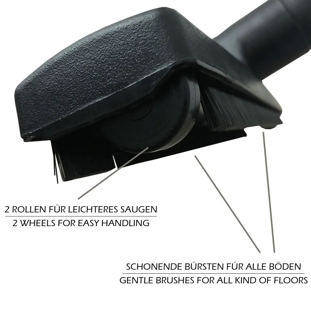 Premium Spazzola Parquet Per Aspirapolvere | con connettore da 32mm | adatto Per AEG, Electrolux, Einhell, Hoover, Kärcher, Nilfisk, Panasonic, Rowenta, ecc.