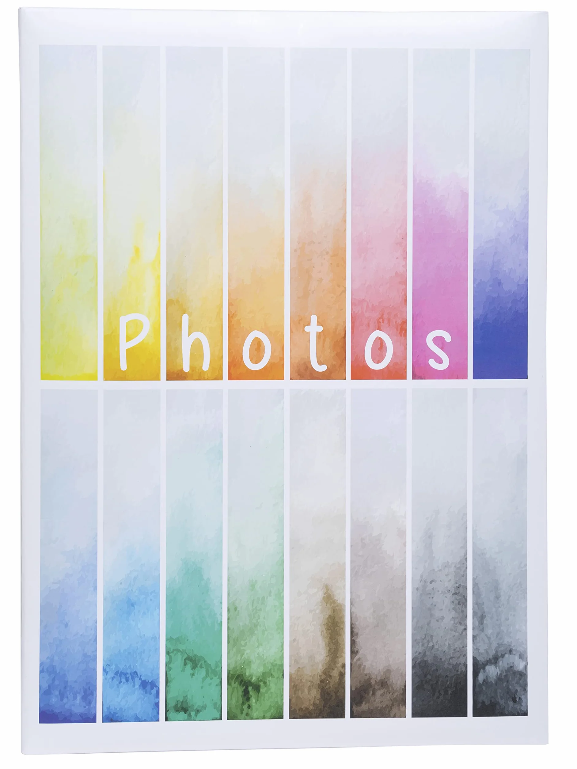 Exacompta - Rif. 62883E - Album fotografico a tasche RAINBOW - 300 foto 10 x 15 cm - 100 pagine - formato 22,5 x 32,5 cm - copertina in carta stampata sfondo bianco con sfumatura di colori - pellicola