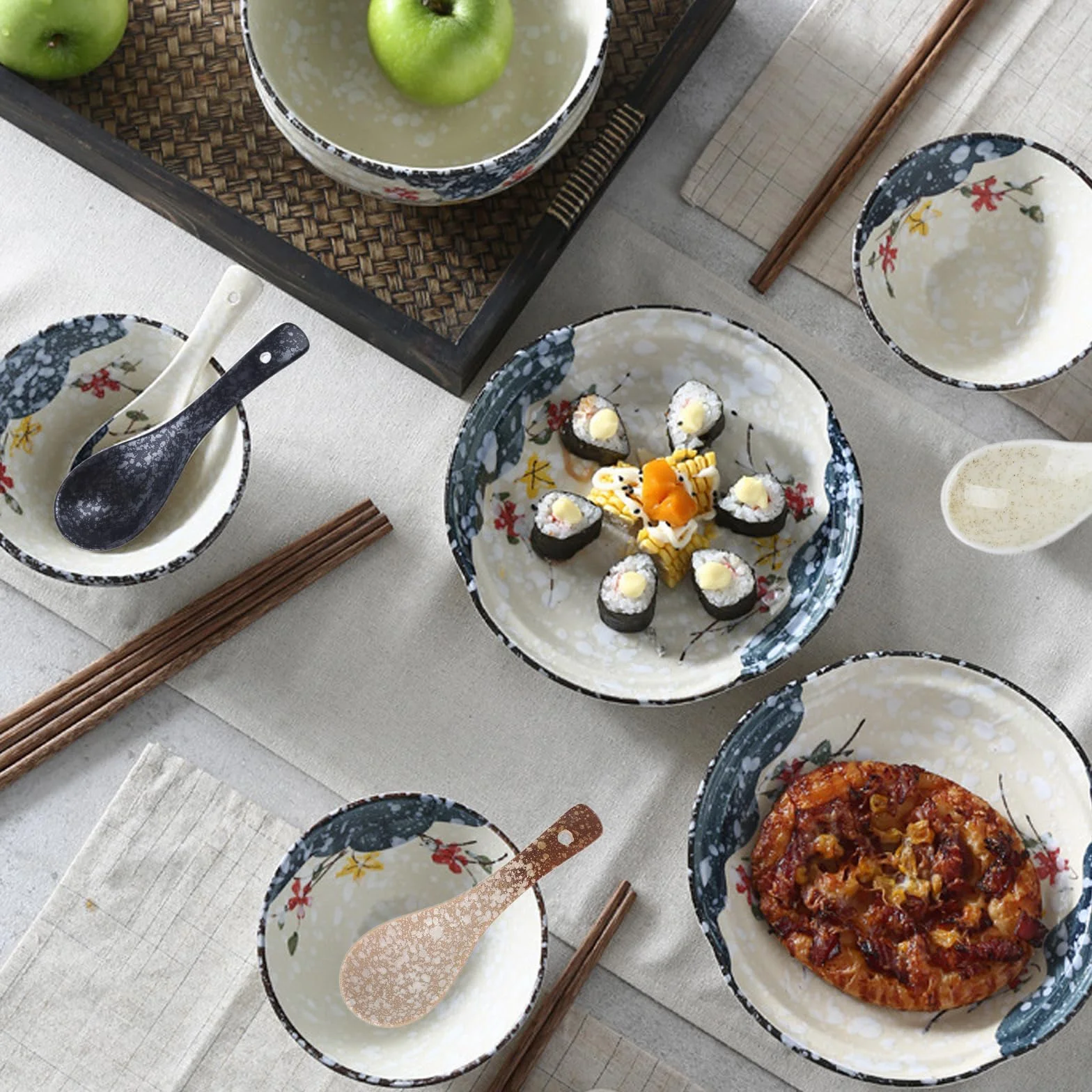 6 Pezzi Cucchiai Asiatici, Cucchiaio In Ceramica Da Zuppa