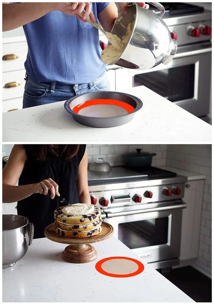 3 tappetini da forno in silicone, rotondi da 22,9 cm, per torta, in silicone antiaderente, riutilizzabili, resistenti al calore, per biscotti, macaron, pane e pasticceria