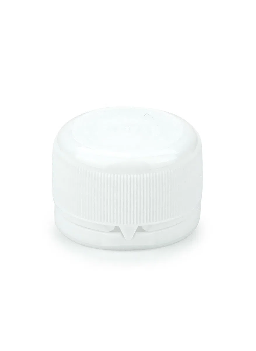 confezione da 100 Tappi autosigillanti in plastica, per imboccatura standard PP28. Per bottiglie di acqua, vino, bevande e succhi. Colore (Bianco).