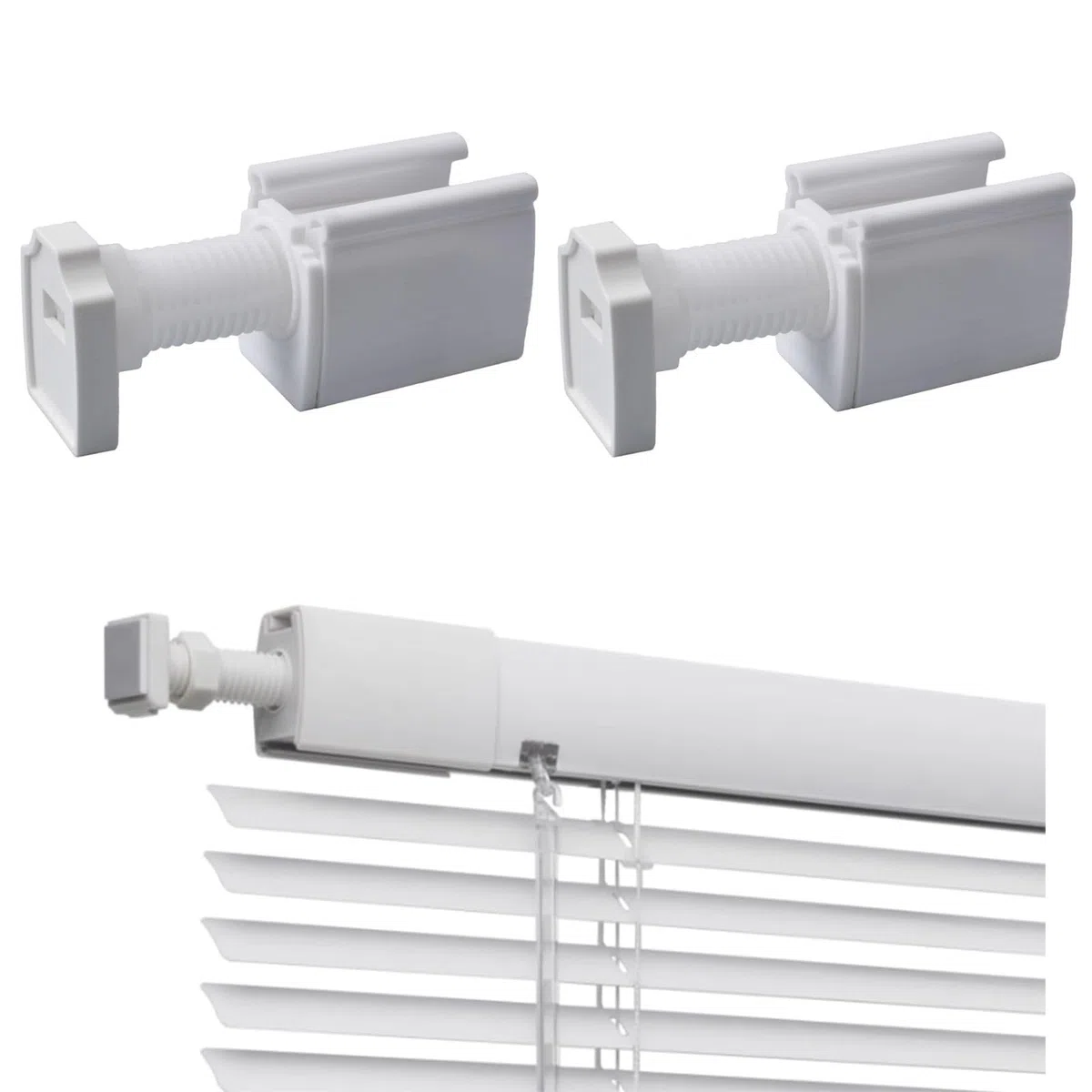 INCREWAY 2 pezzi di supporti adesivi bianchi per persiane, kit di supporti adesivi, supporti di montaggio senza fori, senza strumenti, operazione manuale, materiale POM