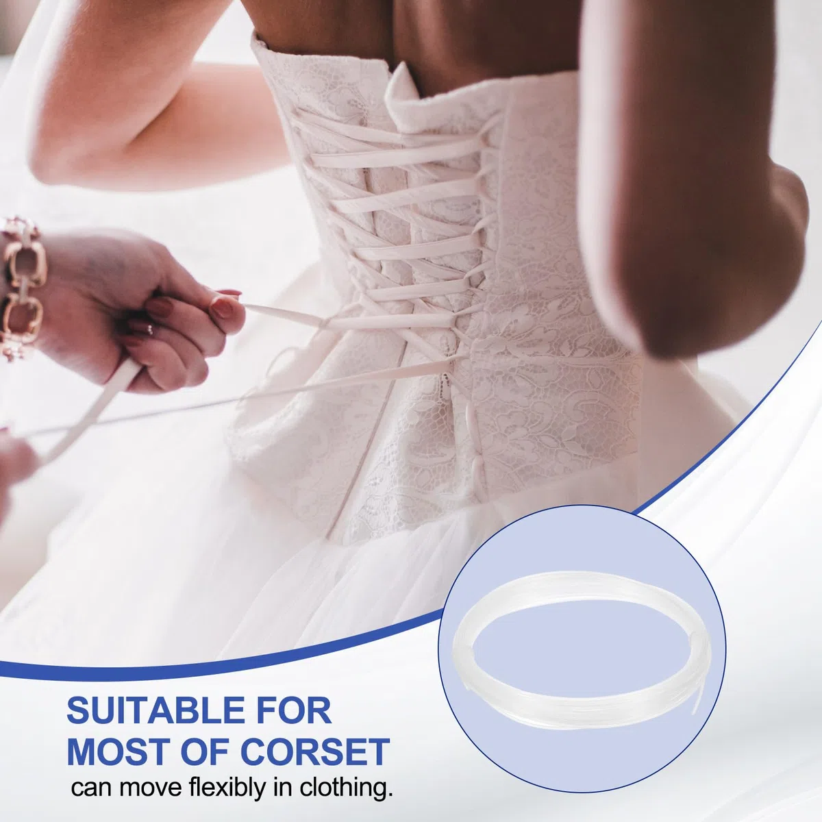 PATIKIL 2mm x 2mm x 10 Iarde Stecche per Cucire, 2 Rotoli Stecche per Corsetti Plastica Pp Corsetto Stecca per Bambole Fatte a Mano, Cappello, Borse, Abiti, Fai da Te, Trasparenti
