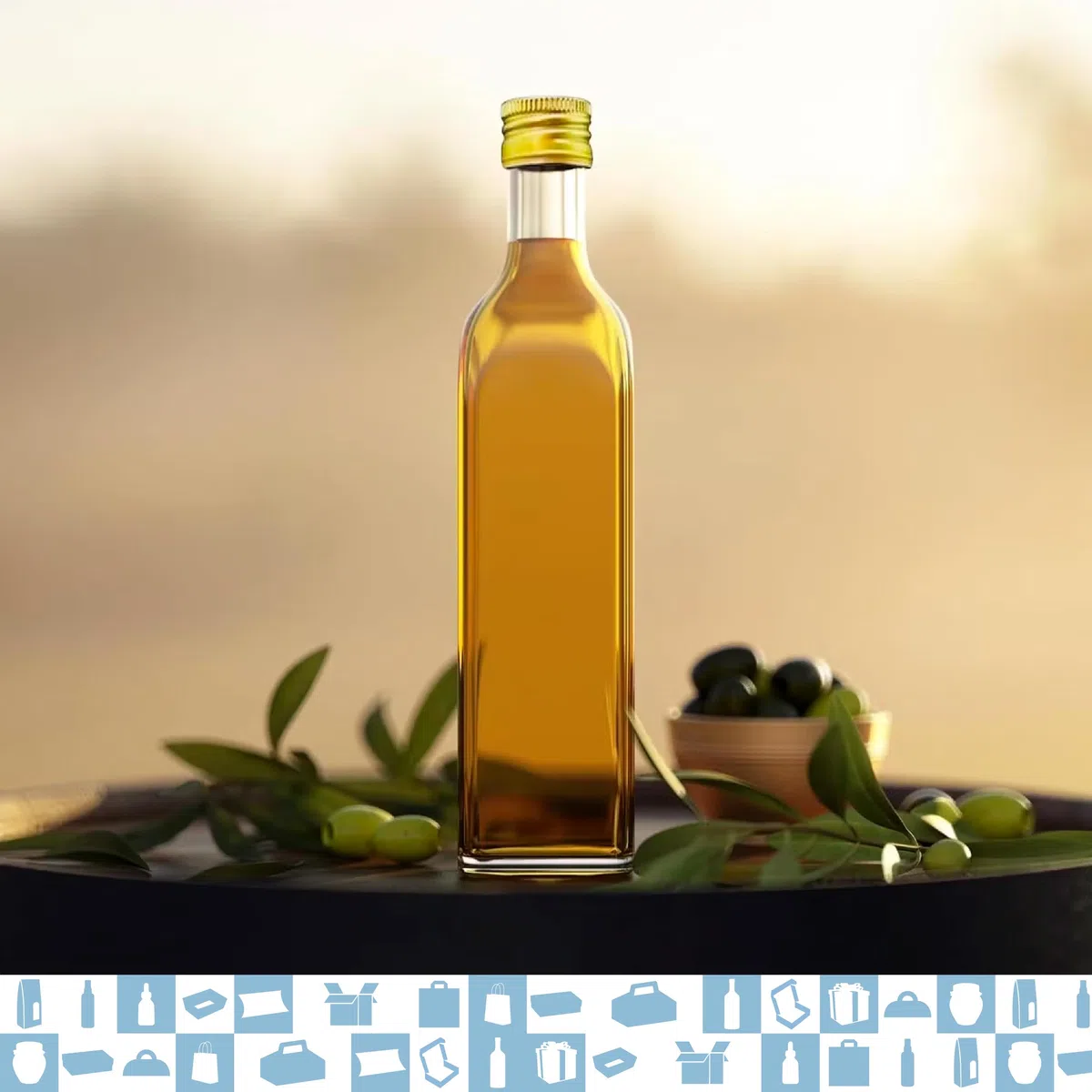 20 bottiglie in vetro da 250 ml con tappo a vite dorato con beccuccio versatore + 20 scatole + 20 sigilli + 20 etichette Kraft + spago | olio d'oliva, aceto, alcol, salse | olio di vetro