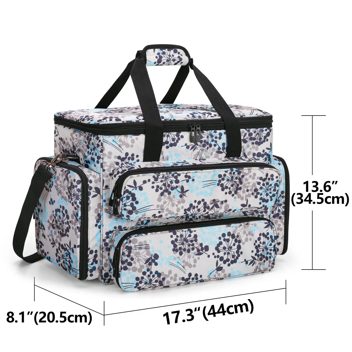 CURMIO Borsa da Trasporto per Macchine da cucire per la Maggior Parte delle Macchine da Cucire Standard, Borsa da Viaggio Portatile con Scomparti, (Solo Borsa), Dente di leone