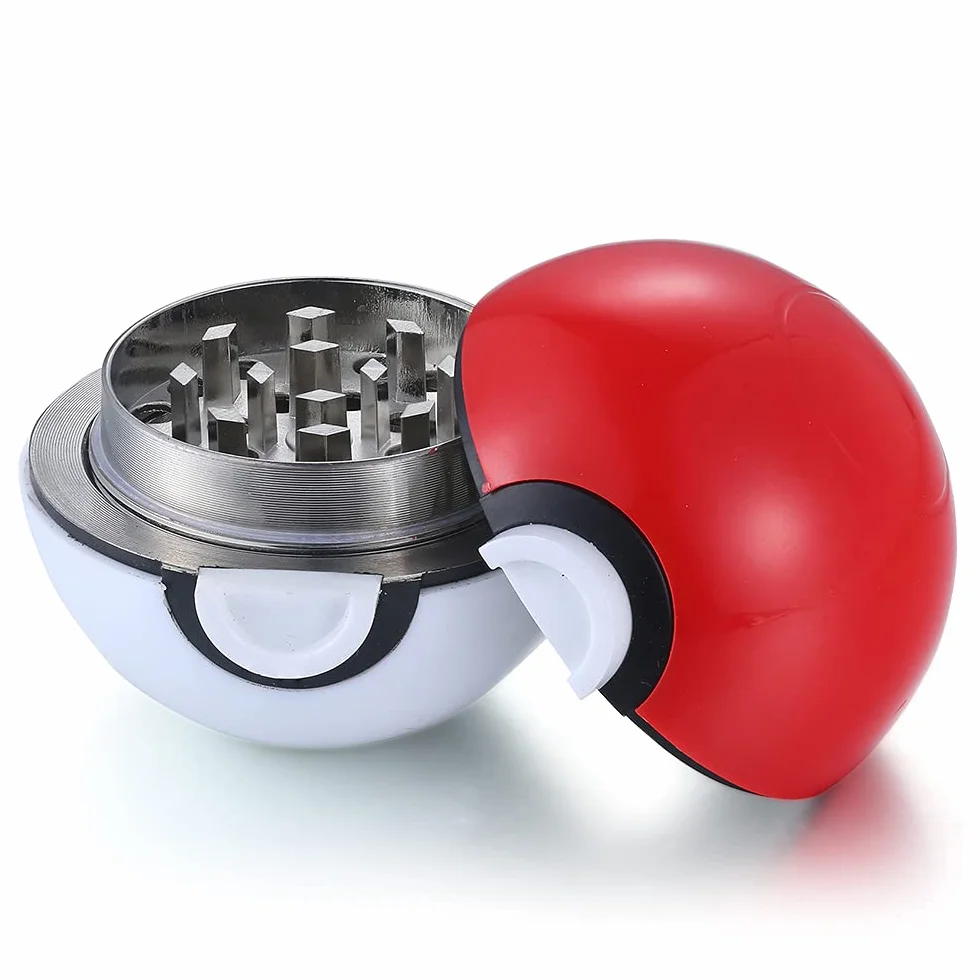 Macinino meccanico per spezie, dei Pokéball, a forma di Poké Ball, in 3 pezzi, 51 mm