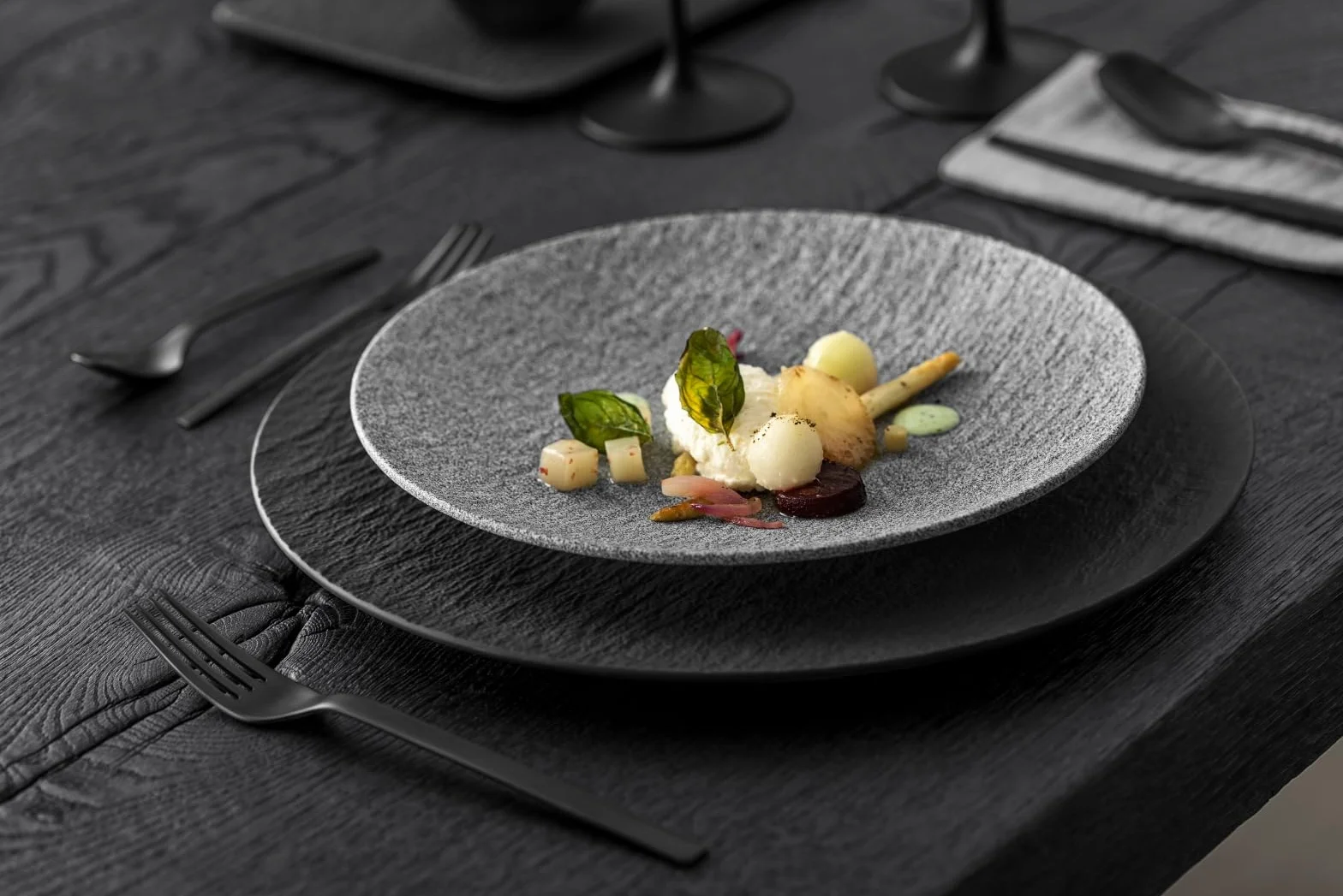 Villeroy & Boch - Manufacture Rock piatto da pasta, 6 piatti, porcellana Premium, lavabili in lavastoviglie, utilizzabili nel microonde