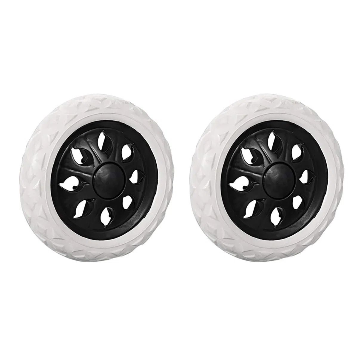 SagaSave, Ruote di ricambio per carrello portaspesa, diametro 15,2 cm, in gomma espansa, colore nero (2 pezzi)