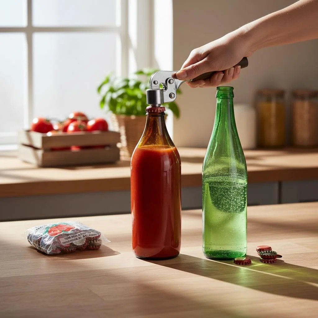 Chianese 300 PZ - Tappi a Corona per Conserve idonei alla Bollitura, Rosso 26 mm, Uso Alimentare per Passata di Pomodoro, (3 Confezioni da 100)