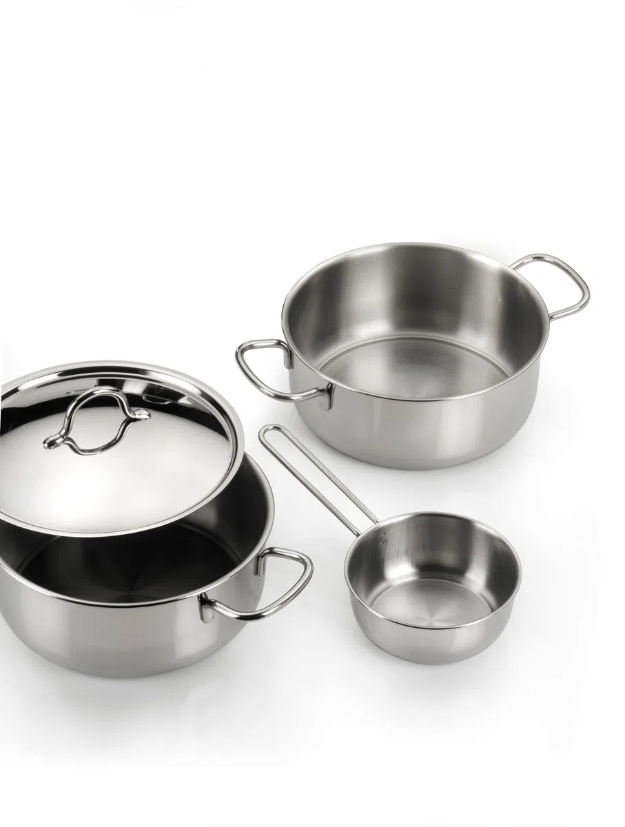 PINTINOX Prima Collection Ecoline Casseruola 2 Manici Acciaio Inox Nichel Free Induzione Diametro 22 cm