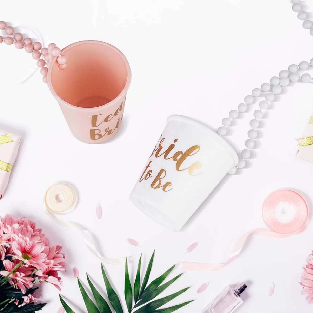 Accessori per addio al nubilato, collana con bicchierini da shot e braccialetto per tribù della sposa, decorazione per matrimoni, addio al nubilato (25 pezzi)