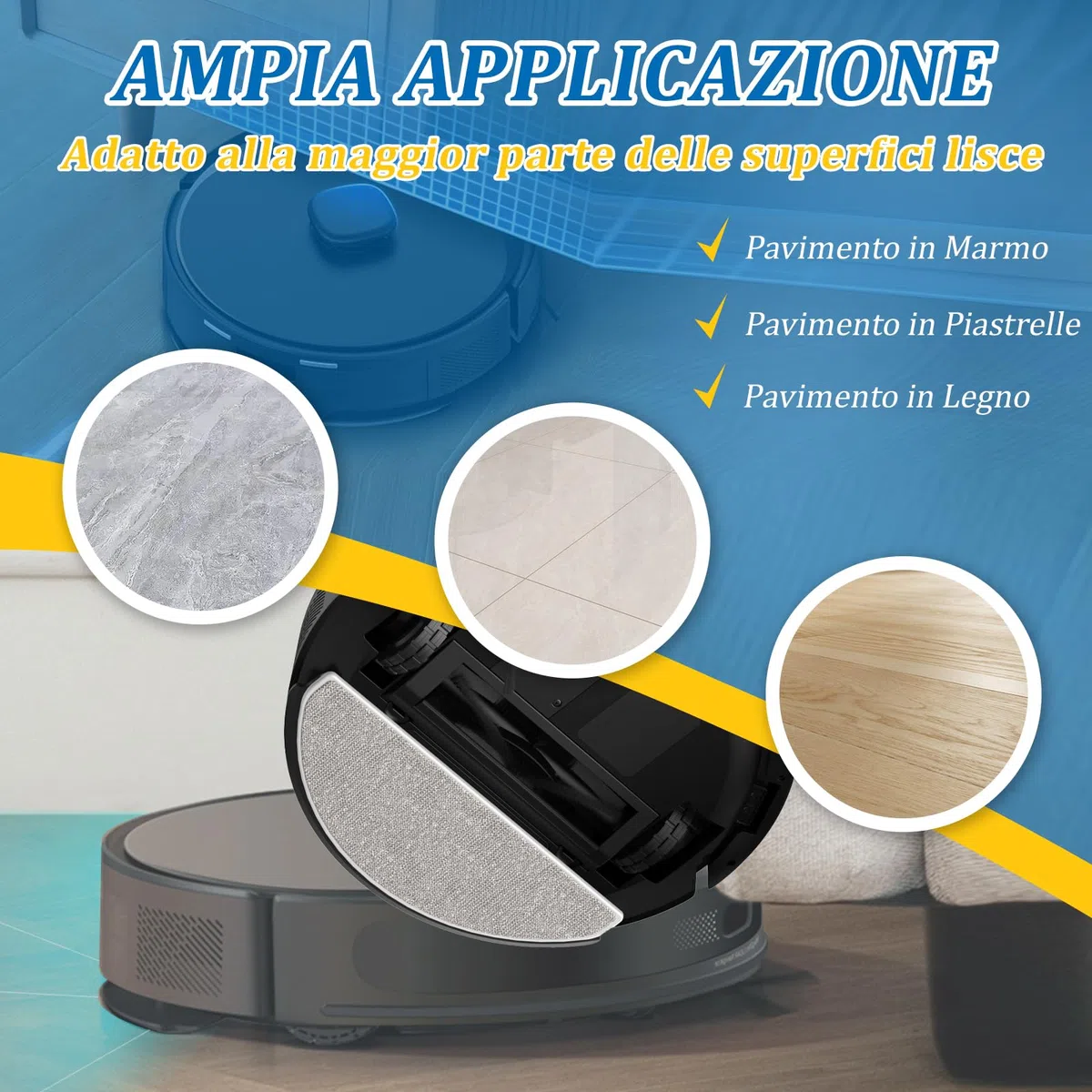 RongZy 8 Pezzi RVA301 Panni Lavabili per Tapo RV30 Max Plus/ RV30 Max Spazzole a Disco per Tapo RV20 Max Plus/ RV20 Max Panni Mop di Ricambio Robot Aspirapolvere Accessori