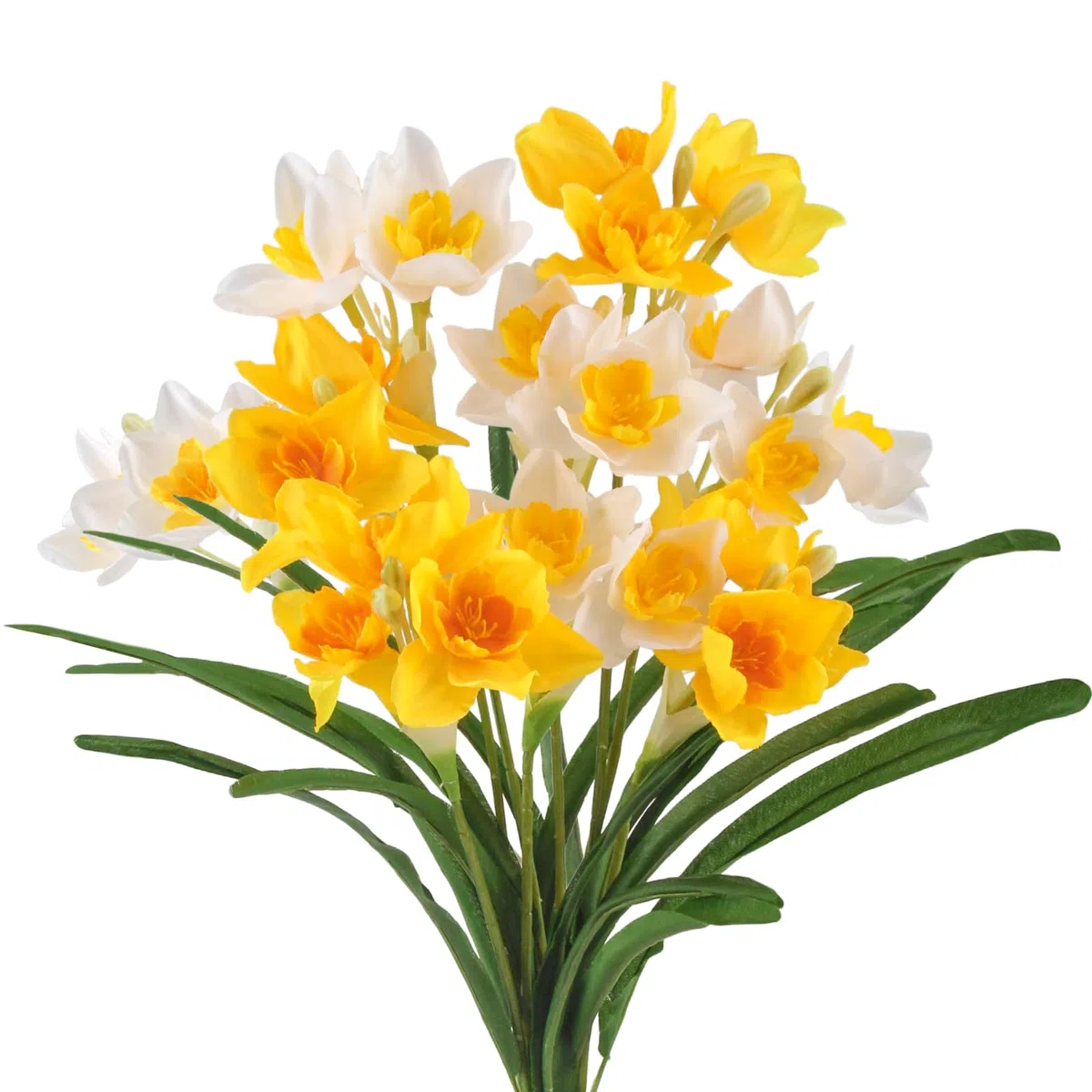8 Pezzi Fiori Artificiali Narcisi Fiori Finti per Decorazioni Fiori Artificiali Bianco Giallo Fiori Finti da Esterno Adatto per la Decorazione di Esterni Balconi Interni Giardini