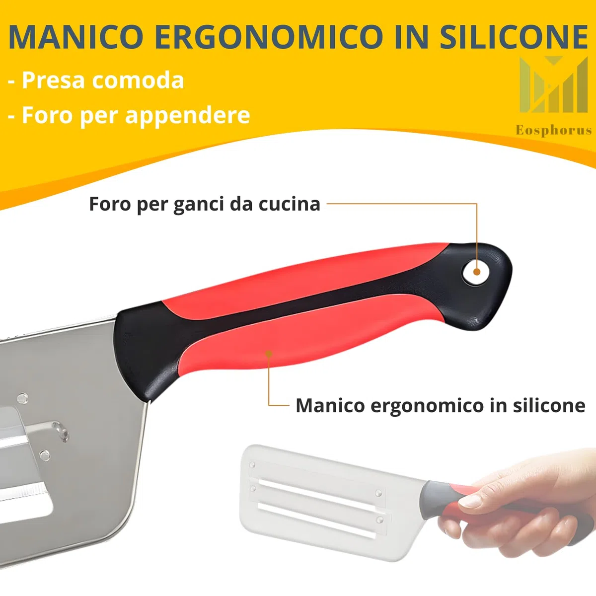 Eosphorus Cavolo Shredder Cavolo Affettatrice Coltello per Cavolo per Crauti Coleslaw con due Lame Affilate in Acciaio Inossidabile