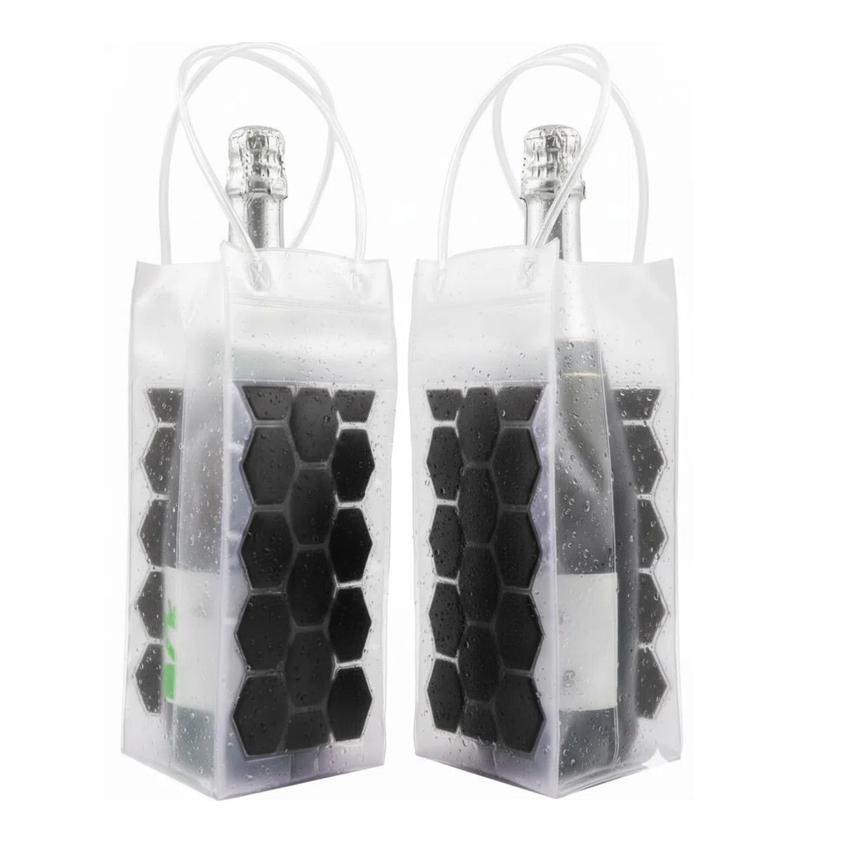 Borsa termica per vino, bottiglia di vino e birra (2 pezzi) raffreddamento istantaneo e mantiene la bevanda fredda, mantiene fresca e raffredda vino champagne (verde)