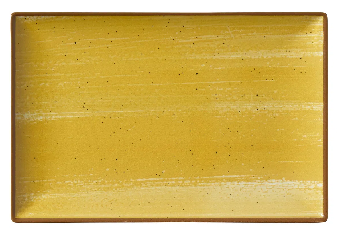 METRO Professional Piatto piano Madleen, ceramica gres, 30 x 20 cm, rettangolare, giallo, 6 pezzi
