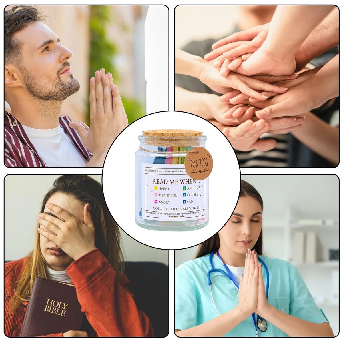 Versi della Bibbia in un barattolo di vetro Read Me When Prayer Bibbia Verses Jar 90pcs Mini Bibbia Versi Carte Bibbia Bottiglia di Vetro Scrittura Biglietti per emozioni e sentimenti Regali
