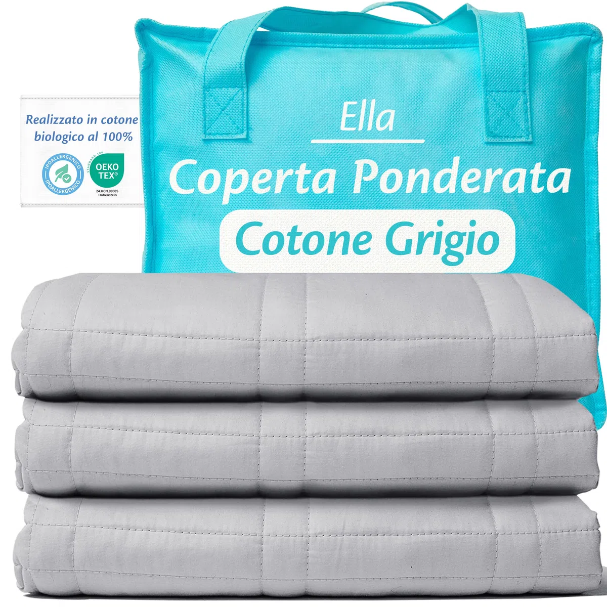 Ella Gewichtsdeken voor kinderen, 4,5 kg, 100 x 170 cm, therapiedeken, voor stressvermindering en angst, hypoallergene glazen kralen, zachte en verkoelende katoenen buitenlaag, voor kinderen van 40-60