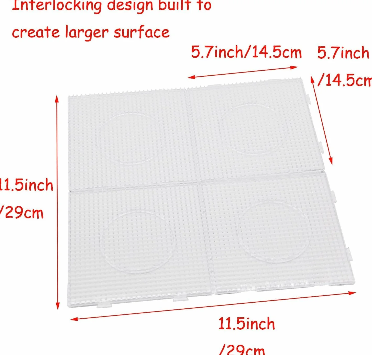 8 Pezzi Base Quadrate per Perline da Stirare Trasparenti, 14,5 x 14,5 cm Base per Perline da Stirare, Pannello Forato Perline con 4 Pinzette 10 Portachiavi con Cordino
