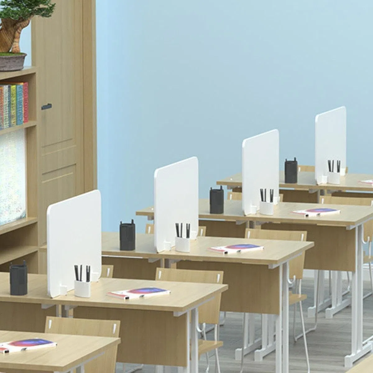 Pannello divisorio per scrivania in PVC, pannello di protezione multifunzionale, facile da installare, barriera protettiva per la distrazione visiva, 30x50 Cm
