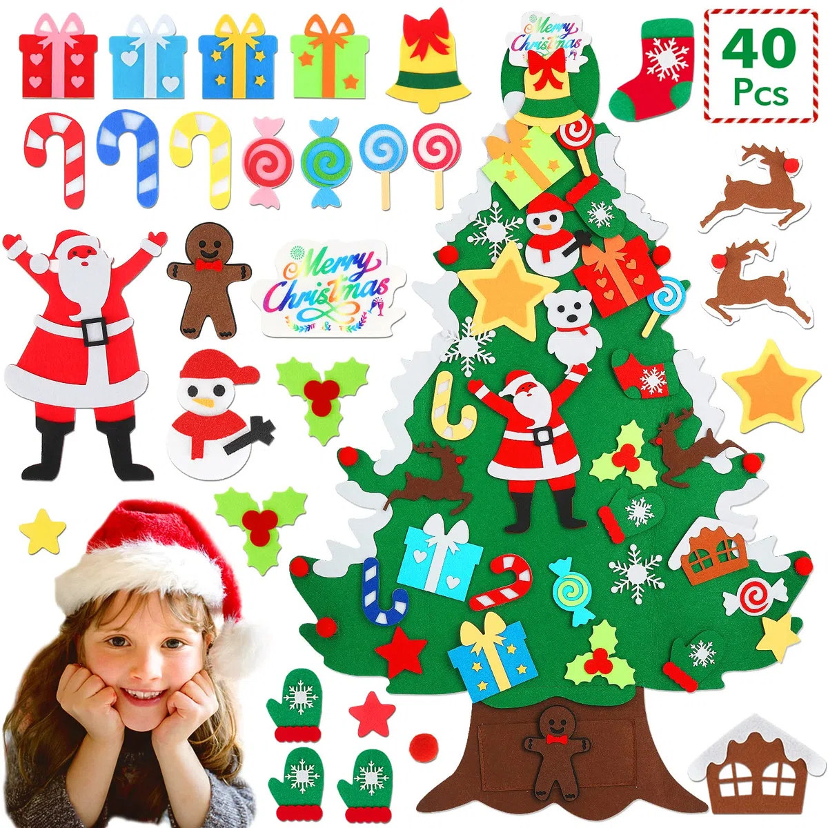 FIFlying Albero di Natale in feltro bambini