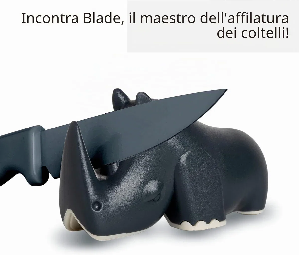 OTOTO Affilacoltelli a lama - Mantieni i coltelli più affilati con il miglior affilacoltelli - Fun Kitchen Gadgets senza BPA e lavabile in lavastoviglie - Dimensioni: 9,2 x 4,3 x 5,3 cm